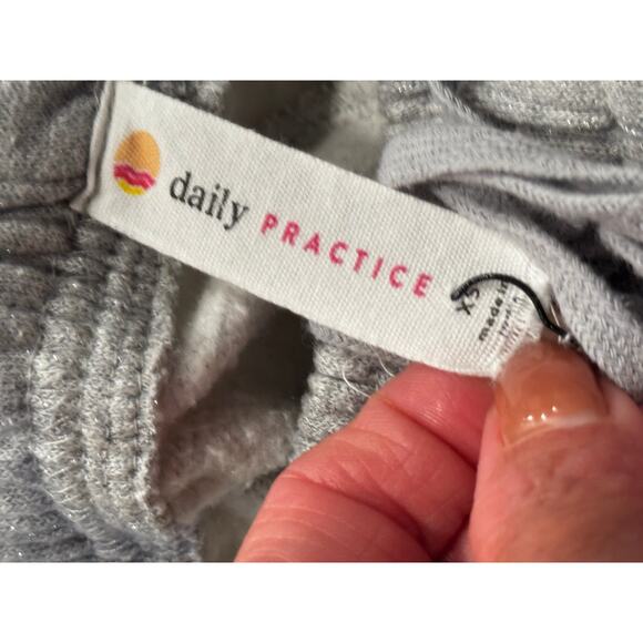 Daily Practice x Anthro Sparkle Joggers XS Gray Elastic Drawstring Waist Pocket - Picture 5 of 9